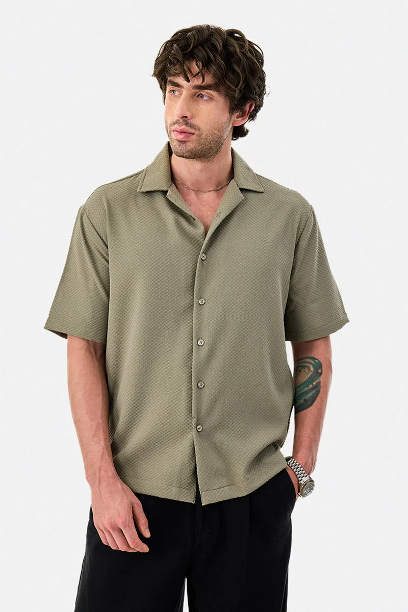 SNITCH Textured Box Fit Stretch Shirt